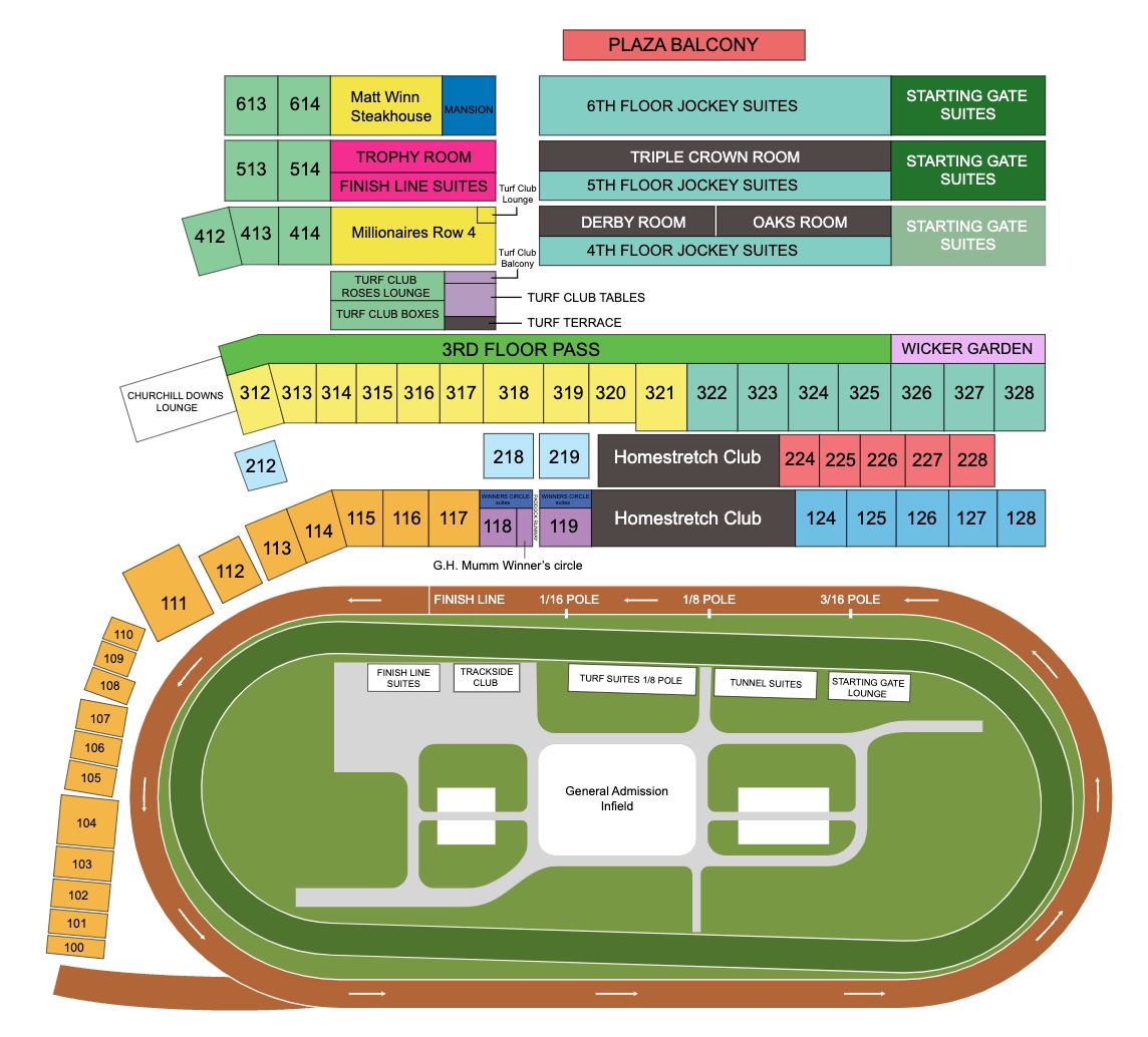 Churchill Downs, Louisville KY, Seating Chart